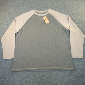 Askdeer Mens Raglan Long Sleeve T-Shirt Grey Tan Cotton Blend Size XL NWT #2710